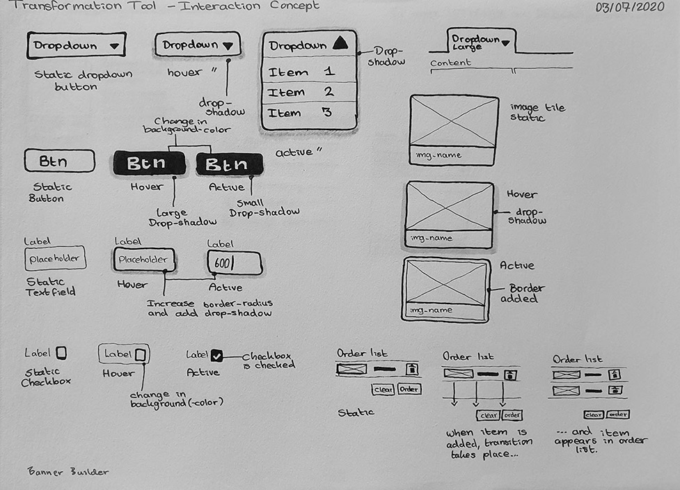 Banner Builder Interaction Concept Sketch